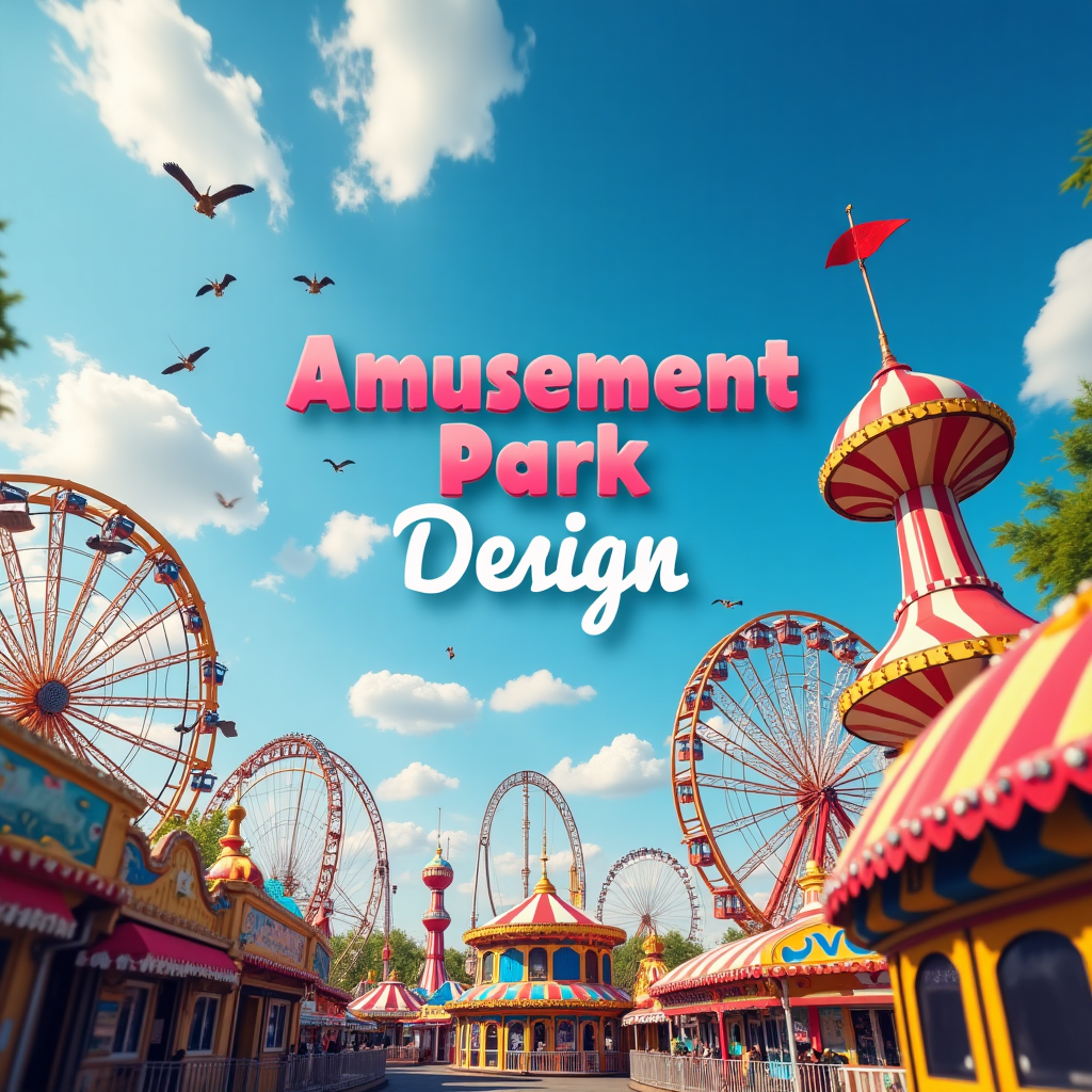 Amusement park design posters PSD